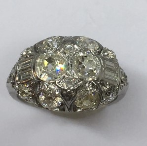  Double diamond plat ring, Deco . Nobel Antique jewelry Store, Santa Monica. .